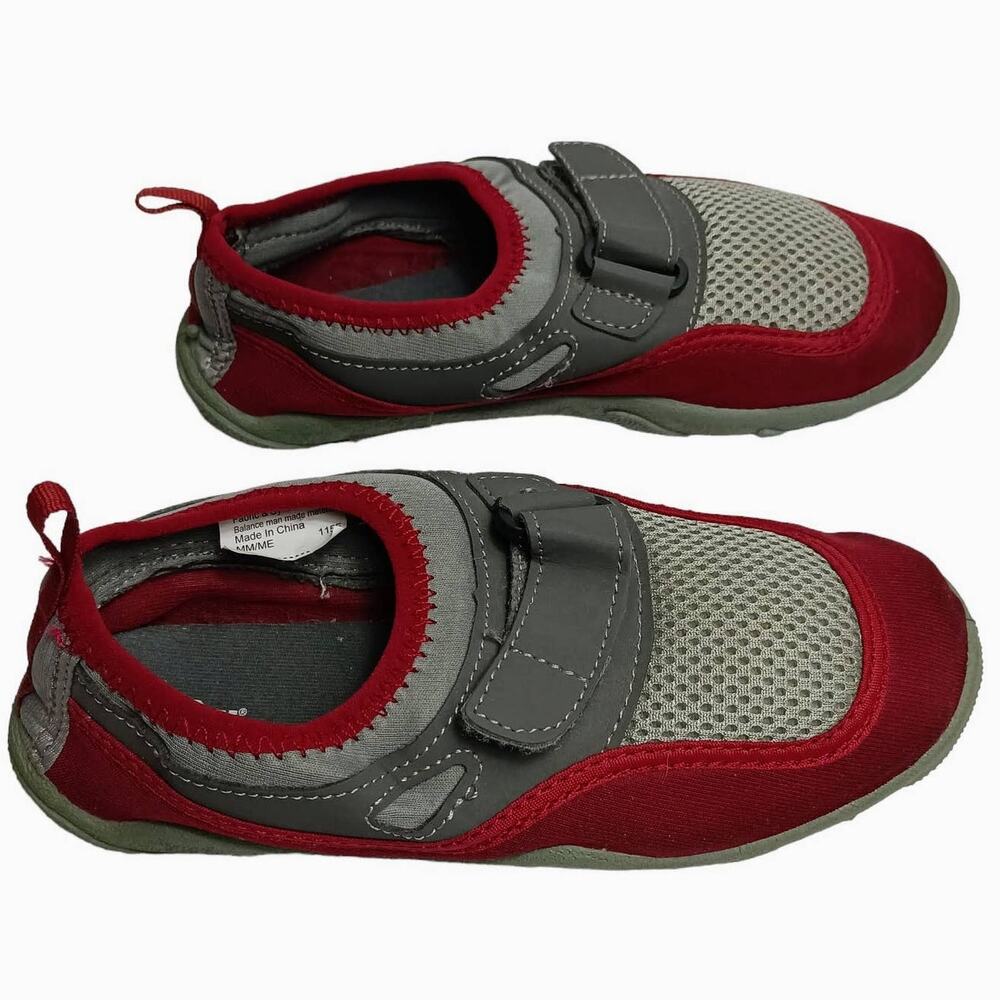 SEAFIT Youth Unisex Slip-On Water Shoes Red Gray Mesh Quick Dry Beach Pool Sz‎ 3
